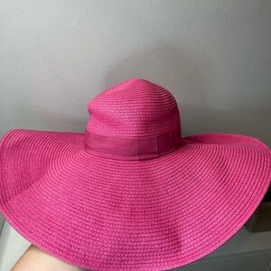 Pink summer wide hat